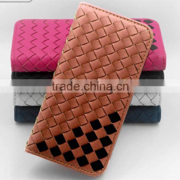 Customized Braided Universal Leather Flip Cover Case For Xiaomi Mi5,Card Slot Case With Stand