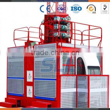 Zhengzhou Sincola SC200 double cages construction hoist For sale