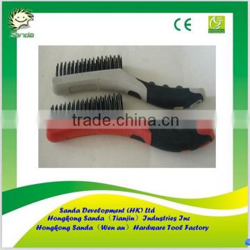 4*16 Row Two-colour Rubbery handle Steel Wire Brush