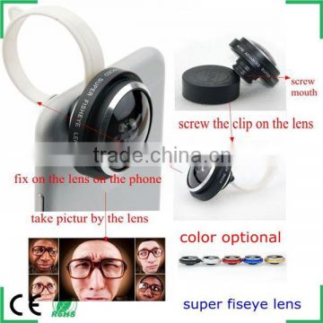 Universal Super Fish Eye Lens 235 Clip for iphone fisheye lens mini camera
