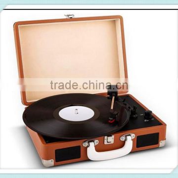 2016 new Cheap Portable Suitcase style Retro Bluetooth Connection Turntable gramophone