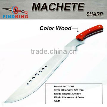 MCT-001 hot selling stainless steel fixed blade machete with color wood handle                        
                                                Quality Choice