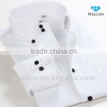 100% cotton stylish Italian style long sleeve latest design fashion brand business dress white mens shirt
