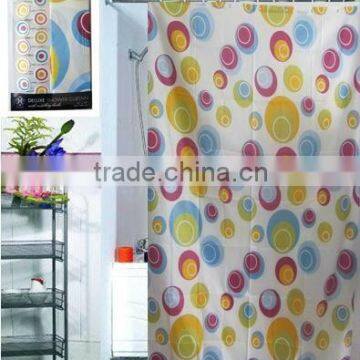 printed dot bathroom polyester shower curtain