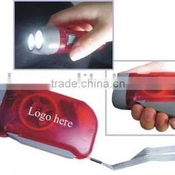 Hand pressing dynamo flashlight