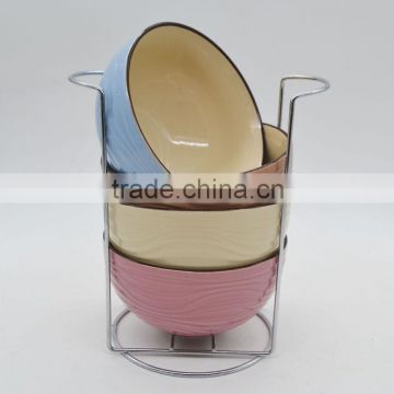 Hot sale colorful 6-inch ceramic bowl Multicolor, Set of 4