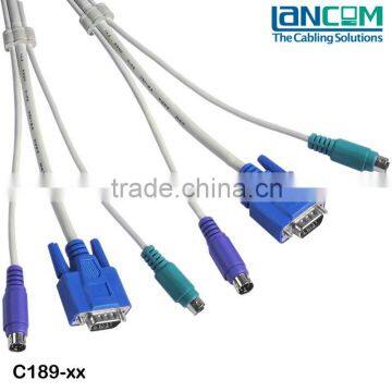 KVM Cable HDB 15M+PS2/HDB 15M+PS2,15C,Black