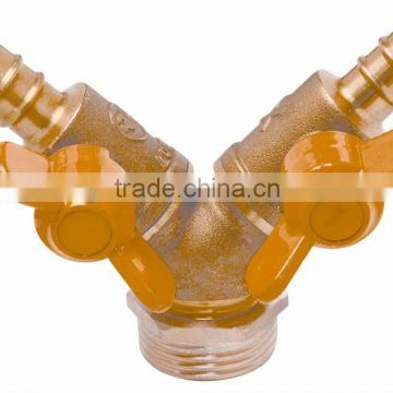 two ways brass ball valve with Y shape