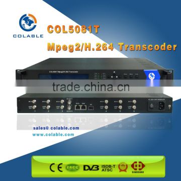 Hot sale MPEG2 to H.264 Transcoder, IPTV transcoder for streaming transcoding in Headend TV system COL5081T