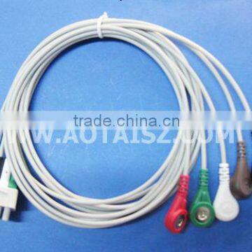 HP 5-leadwires with snap ECG Cable