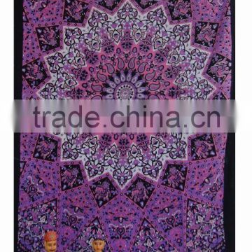 Twin Bedspread Cotton Printed Single Dorm Bed Cover Tapestries Indian Elephant Tapestry