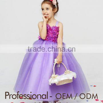 girl new style purple party dress princess frock dress suit