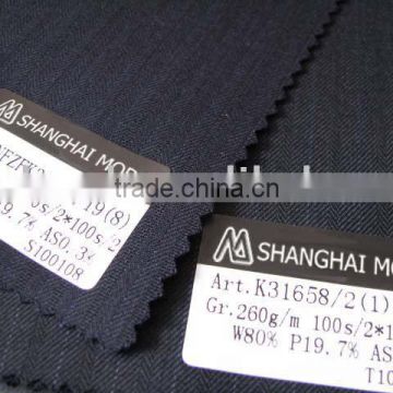 blended worsted wool fabric w80/p20 moda-t106