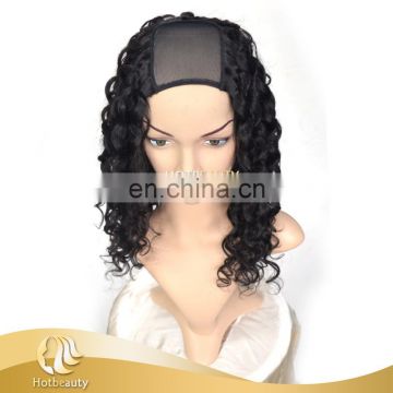 2015 New Style Popular Removable U-part Human Hair Wig with Closure