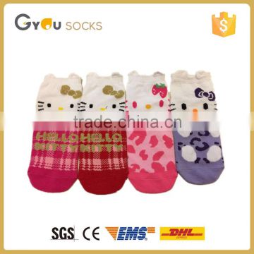 Hello kitty colorful pattern baby girls fashion ankle socks customized