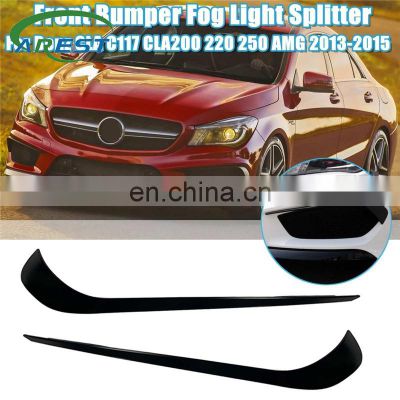 Matte Black Front Bumper Fog Light Splitter For Mercedes Benz CLA C117 CLA200 220 250 AMG 2013 2014 2015 Fog Lamp Splitter