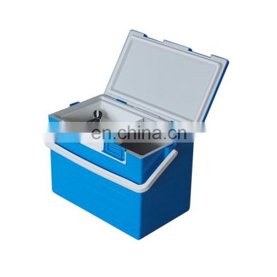 Good Quality  Hard Plastic Cold Chain Box Portable Food freeze Ice Container 26L PU Fishing Cooler Box
