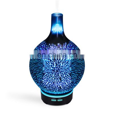 Home office yoga hotel decorative 100ml Rotary 100ml 3d essential oil diffuser glass