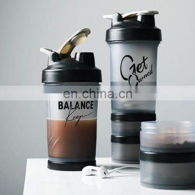 Custom Logo Drinking Powder Clear Anytime Fitness Sport Plastic Gym Water Mixer Protein Bottle Shaker