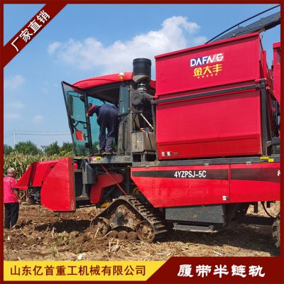 Renovation of large harvesters with triangular track wheels for anti-skid and anti sinking on muddy ground
