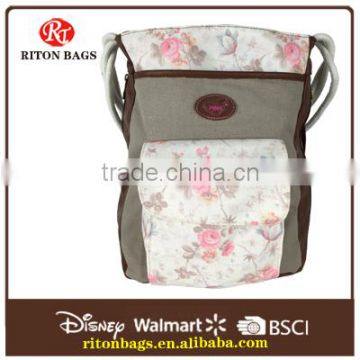 Top Sell Women Bags Shoulder Bag Canvas Leather Shoulder Bag with Flower Printed