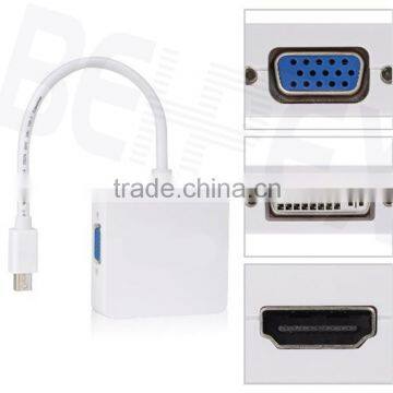 3 in 1 Mini Displayport DP to VGA DVI MDI Adpater Cable for Macbook