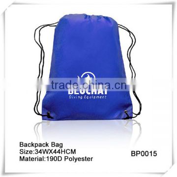 Nice Workmanship 210D Polyester Sport Drawstring Backpack Bag
