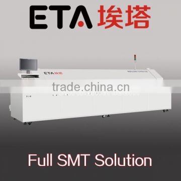 large size SMT hot air furnace oven 8 heating zones