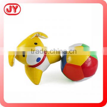 Soft stuffed plush dog toy with mini ball