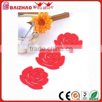 Creative fashion felt coasters cup mats cup pads( Rose )