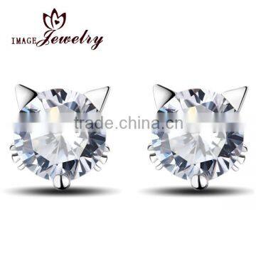 925 silver fashion earring gold plated earring crystal diamond CZ pearl earring