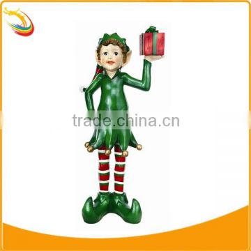 Christmas decoration outdoor girl with gift sculpture