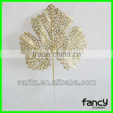 2016 new design high quality artificial single leaf for christmas