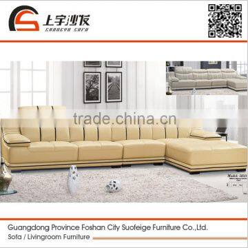 Suofeige modern and classic home furniture leather corner sofa 5833