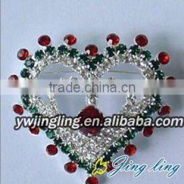 new design heart-shaped rhinestone brooch