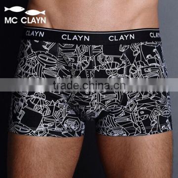 MC CLAYN male panties 100% trunk plus size cotton boxer shorts loose and comfortable mid waist breathable underwear men