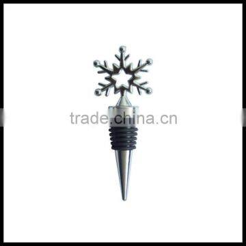 beautiful cheap wine bottle stopper with shiny snowflake shape top