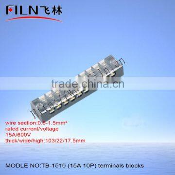 metal screw 15A 10P Copper material TB terminal block TB-1510