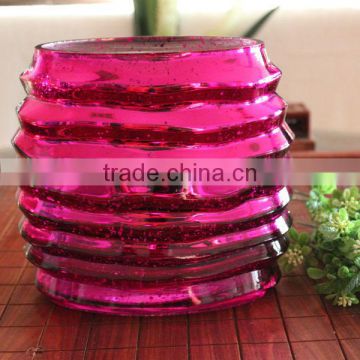 electroplated double colors waved glass vases