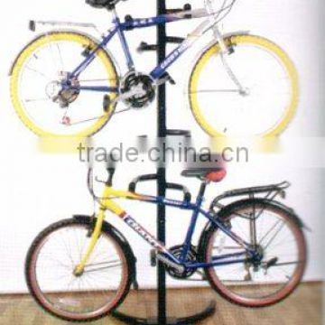 Gravity bike rack for 4 bikes