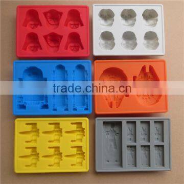 Funny world star silicone ice cube mold tray with 6 shapes