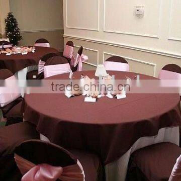 chocolate wedding tablecloth and 120" 100%polyester table cover and banquet chair cover