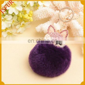 Hot Sale Colourful Bag Pompom Accessories Rabbit Fur Keyring