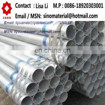 BS1387 thin wall galvanized steel pipe