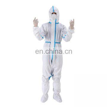 Breathable Protective Coverall Unisex Disposable Non-woven Security Protective Isolation Garments Zipper