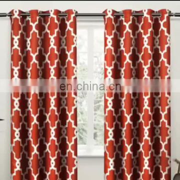 Teal bedroom fashion printed window blackout hotel curtain