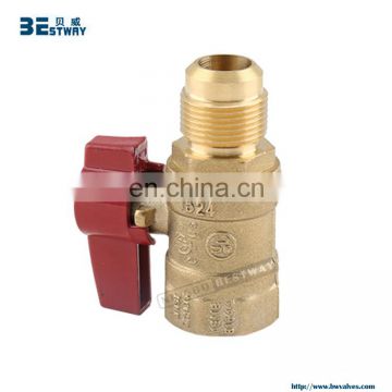 3/8 inch brass lpg gas ball valve FIP x Flare