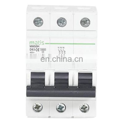 Best selling high quality 1-63A mcb small Matis MM50H-3P 380V 50/60hz smart circuit breaker