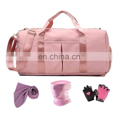 Wholesale gym multifunctional logo customized water proof fitness bag recycled shoe compartment firness bag