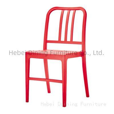 Red Full Plastic Dining Chair with Backrest DC-N25